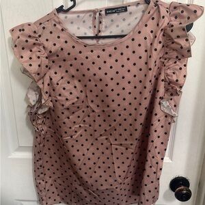 SHEIN Pink Polka Dot Women's Top